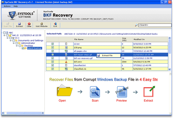 Repair Windows BKF File 5.7.1