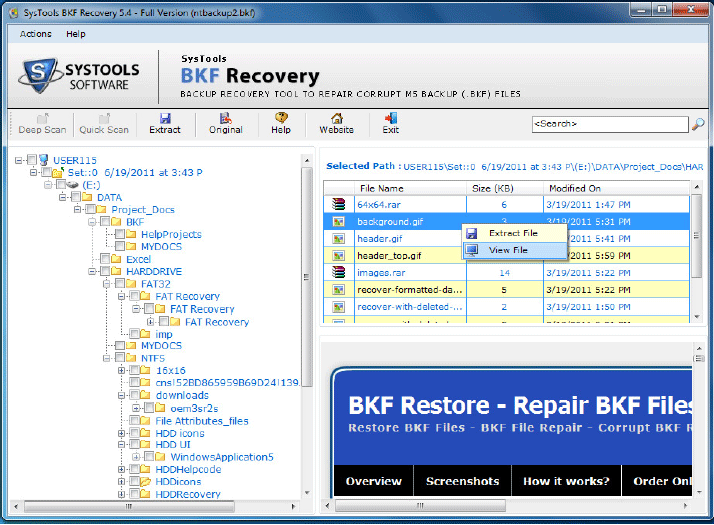 BKF Recovery Tool