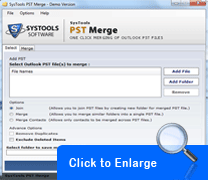 PST files merger screenshot