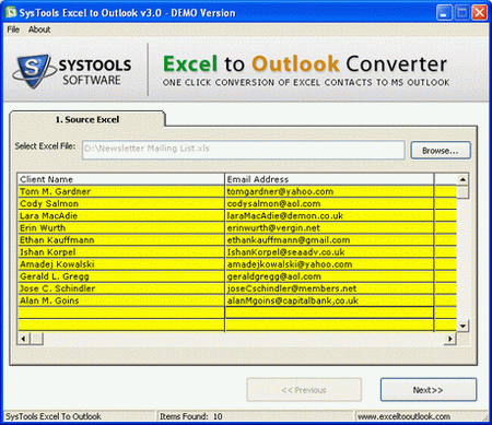 Convert Excel to Outlook Program 4.1